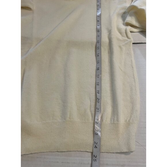 NWT-Vintage Crazy Horse Lambswool blend Cream Turtleneck ribbed Sweater Small - Picture 8 of 9